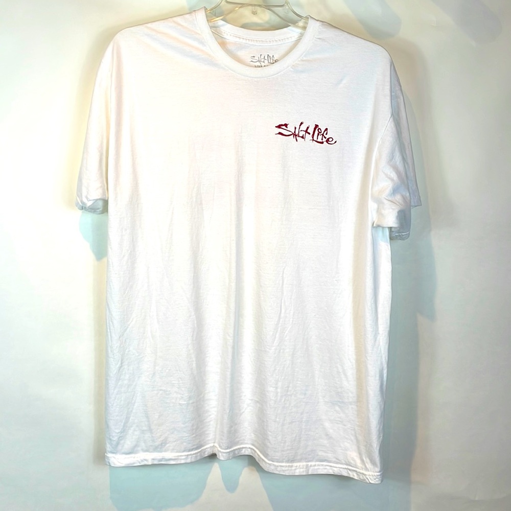 Men's Salt Life Live Salty 100% Cotton XL short-sleeve, white, tee